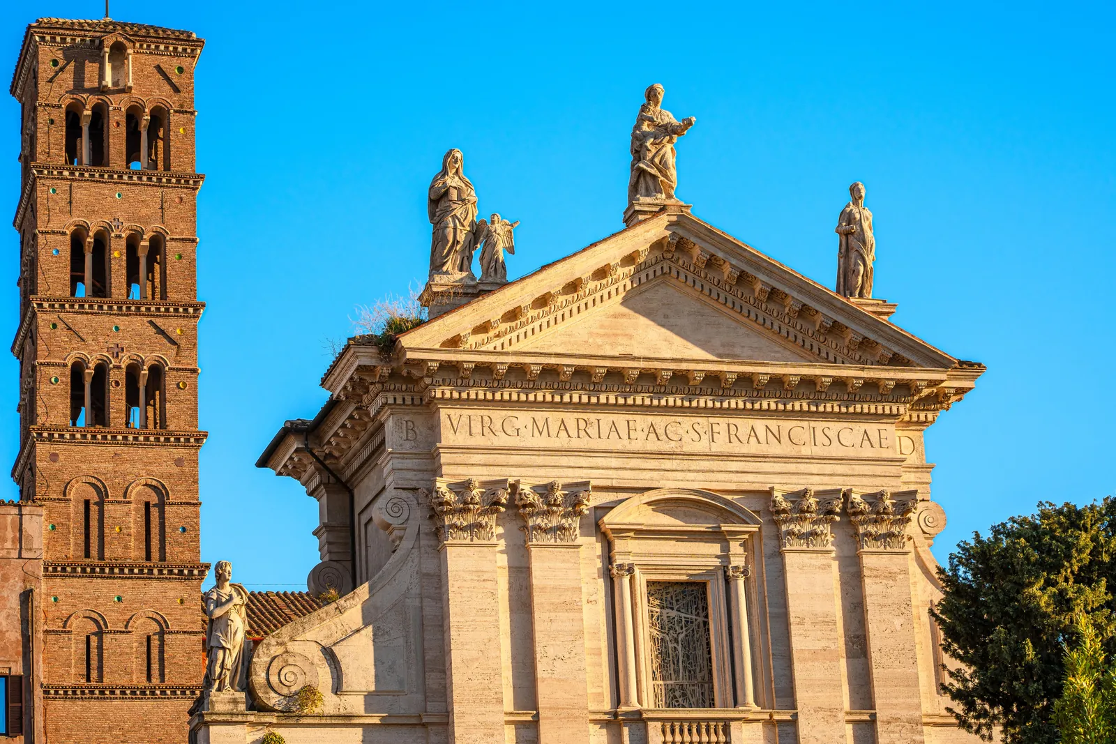 The church of Santa Francesca Romana beside the Roman Forum